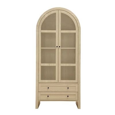 Casainc 70" Tall Arched Pantry Cabinet with Adjustable Shelves for Kitchen or Living Room