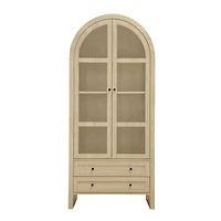 Casainc 70" Tall Arched Pantry Cabinet with Adjustable Shelves for Kitchen or Living Room