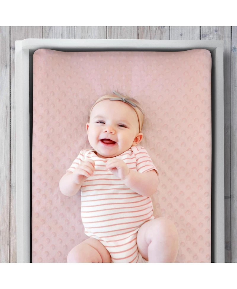 The Peanutshell Changing Pad Cover for Baby Girls, Daisy Plush Minky