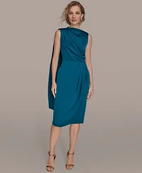 Donna Karan New York Women's Satin Scarf Sheath Midi Dress