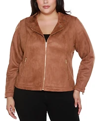Belldini Plus Faux-Suede Moto Jacket