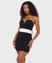 Alex & Sophia Juniors' Strapless Sweetheart Dress