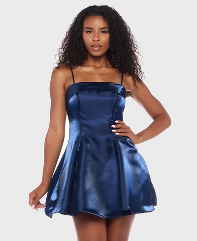 Alex & Sophia Juniors' Square Neck Short Dress