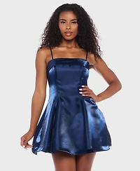 Alex & Sophia Juniors' Square Neck Short Dress