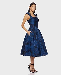 Alex & Sophia Juniors Square Neck Midi Dress