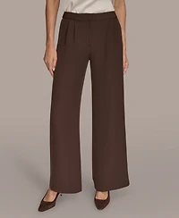 Donna Karan New York Women's Petites High Waist Wide Leg Pants, Regular & Petite