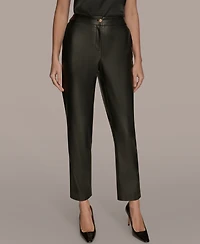 Donna Karan New York Women's Faux Leather Slim Leg Pants, Regular & Petite