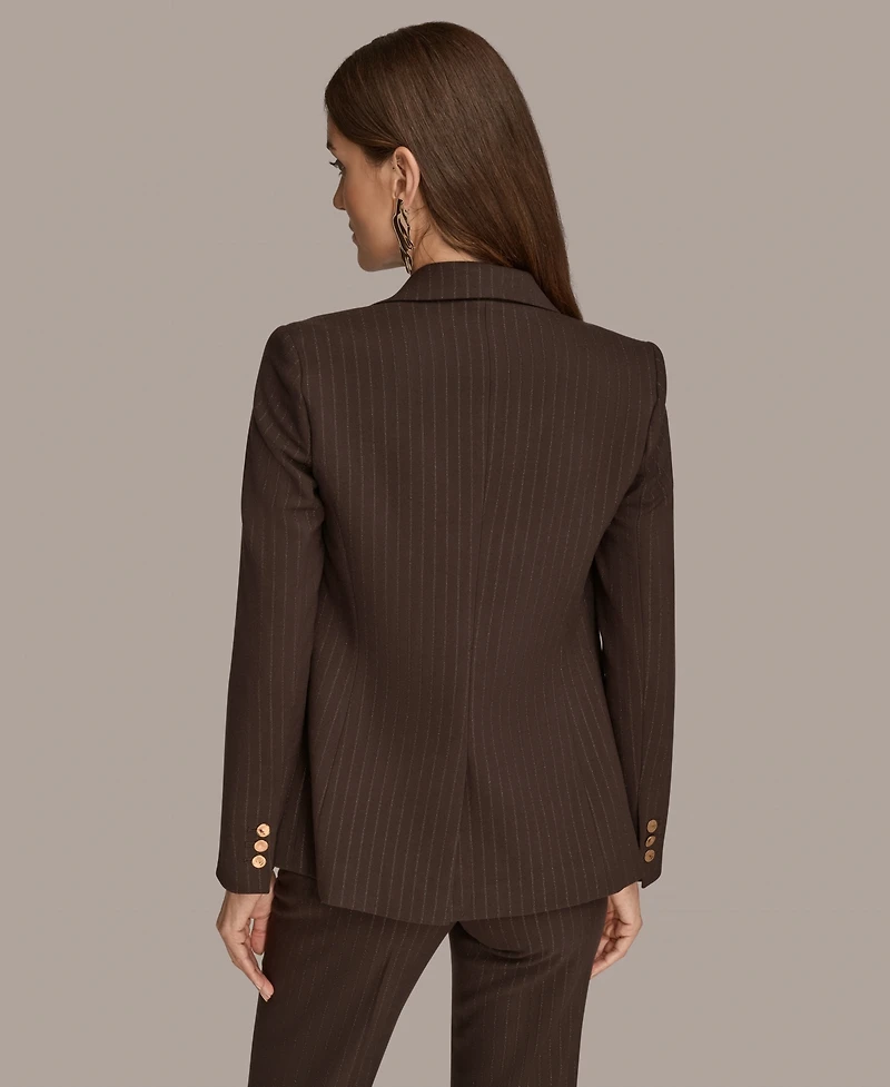 Donna Karan New York Women's Pinstripe One Button Blazer