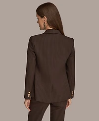 Donna Karan New York Women's Pinstripe One Button Blazer