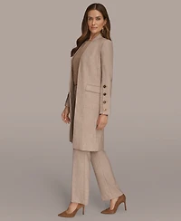 Donna Karan New York Women's Petites Four-Button Long Blazer Coat, Regular &