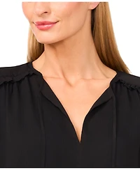 CeCe Women's Long Sleeve Ruffle Detail Top