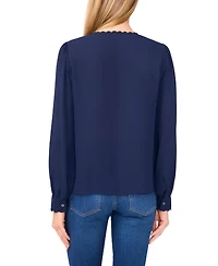 CeCe Women's Long Sleeve Button Down Blouse