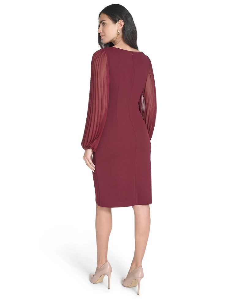 Jessica Howard Petite Side Ruched Long Sleeve Dress
