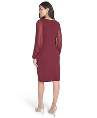 Jessica Howard Petite Side Ruched Long Sleeve Dress