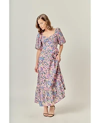 English Factory Women's Open Back Tie Maxi Dress
