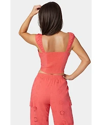 Bebe Women's Eyelet Lace Up Corset