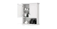 Wall-Mounted Bathroom Medicine Cabinet with Open Storage Shelf for Easy Access