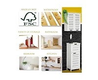 Slickblue Bathroom Wall-Mount Cabinet with Louver Doors, Wood Finish for Stylish Storage