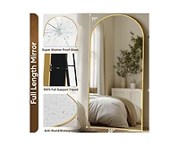 Antok Full Length Mirror, 71"x28" Floor Mirror, Arch Floor Standing Mirror Freestanding Arch Full Body with Stand for Bedroom, Hanging Mounted for Liv