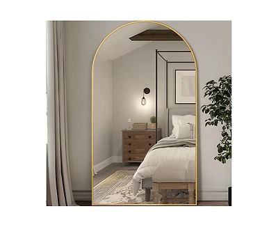 Antok Full Length Mirror, 81"x41" Floor Mirror, Arch Floor Standing Mirror Freestanding Arch Full Body with Stand for Bedroom, Hanging Mounted for Liv