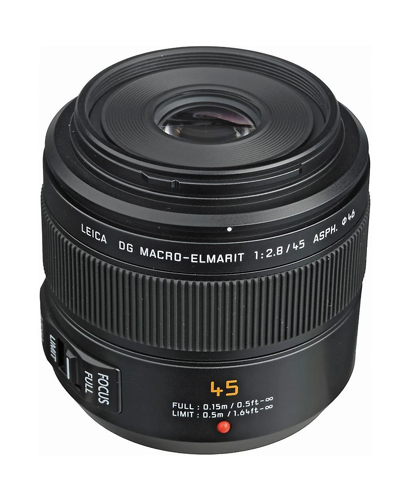 Panasonic Lumix G Leica Dg Macro-Elmarit 45mm f/2.8 Aspherical Lens for Micro Four Thirds, Bundle with Lens Pouch, 46mm Filter Kit, Cleaning Kit, Lens
