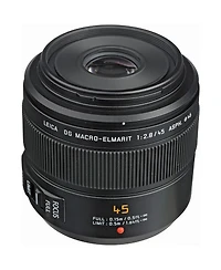 Panasonic Lumix G Leica Dg Macro-Elmarit 45mm f/2.8 Aspherical Lens for Micro Four Thirds, Bundle with Lens Pouch, 46mm Filter Kit, Cleaning Kit, Lens