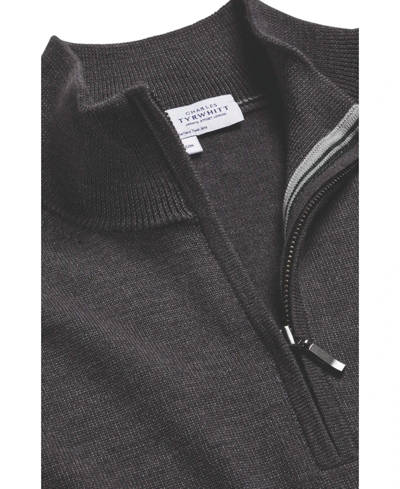 Charles Tyrwhitt Men's New York Jets Merino Zip Neck Sweater