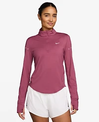 Nike Women's Swift Dri-fit Uv 1/4-Zip Running Top
