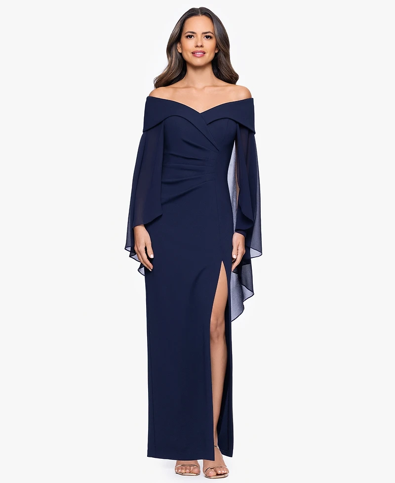 Xscape Women's Long Sleeve Maxi Dress