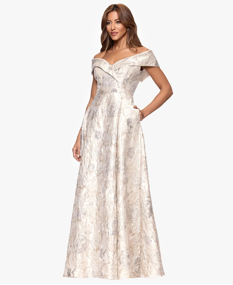 Xscape Women's Short Sleeve Maxi Dress