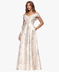 Xscape Women's Short Sleeve Maxi Dress