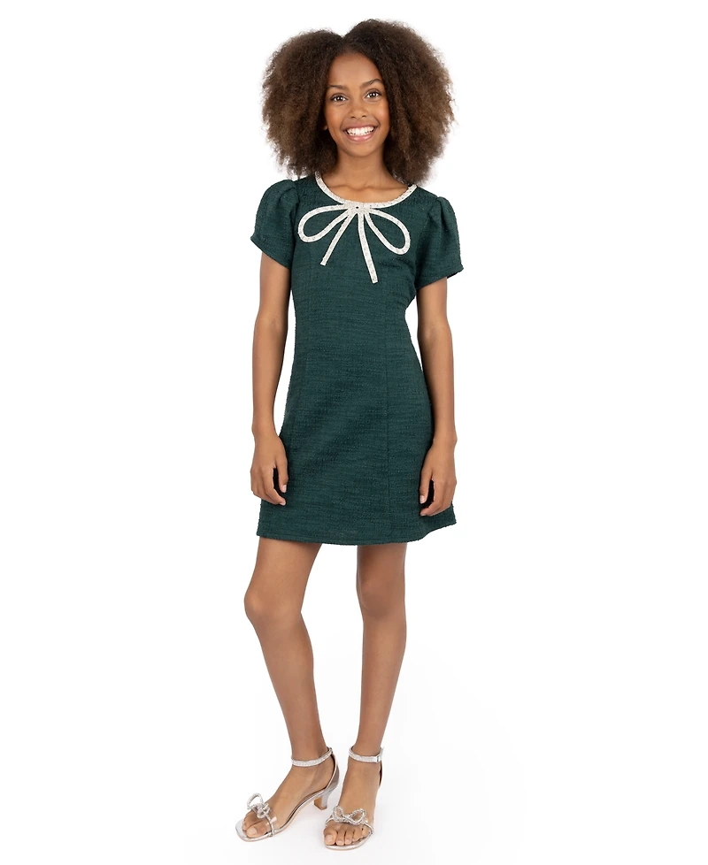 Speechless Big Girls Knee Length Round Neck Short Sleeve Dress