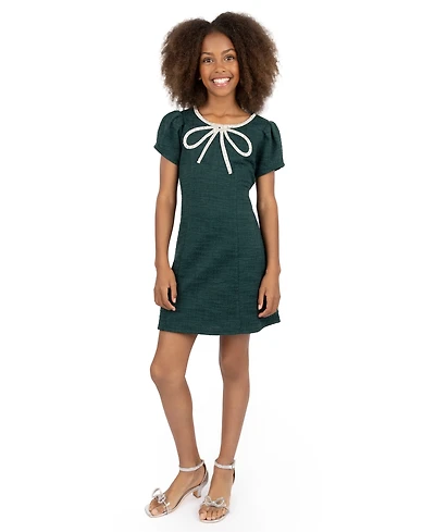 Speechless Big Girls Knee Length Round Neck Short Sleeve Dress