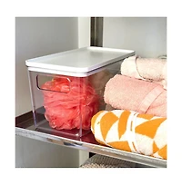 iDesign Pantry Bin with Lid for Kitchen - Set of 3 - Clear/White