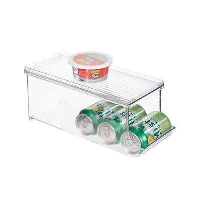 iDesign Soda Can Organizer with Lid for Pantry - Clear - Made in Usa
