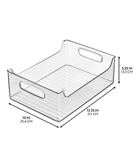 iDesign Plastic Stackable Pantry Bin with Handles, Clear, Made in Usa