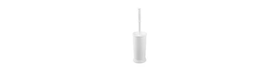 iDesign Plastic Toilet Brush and Holder for Bathroom - White