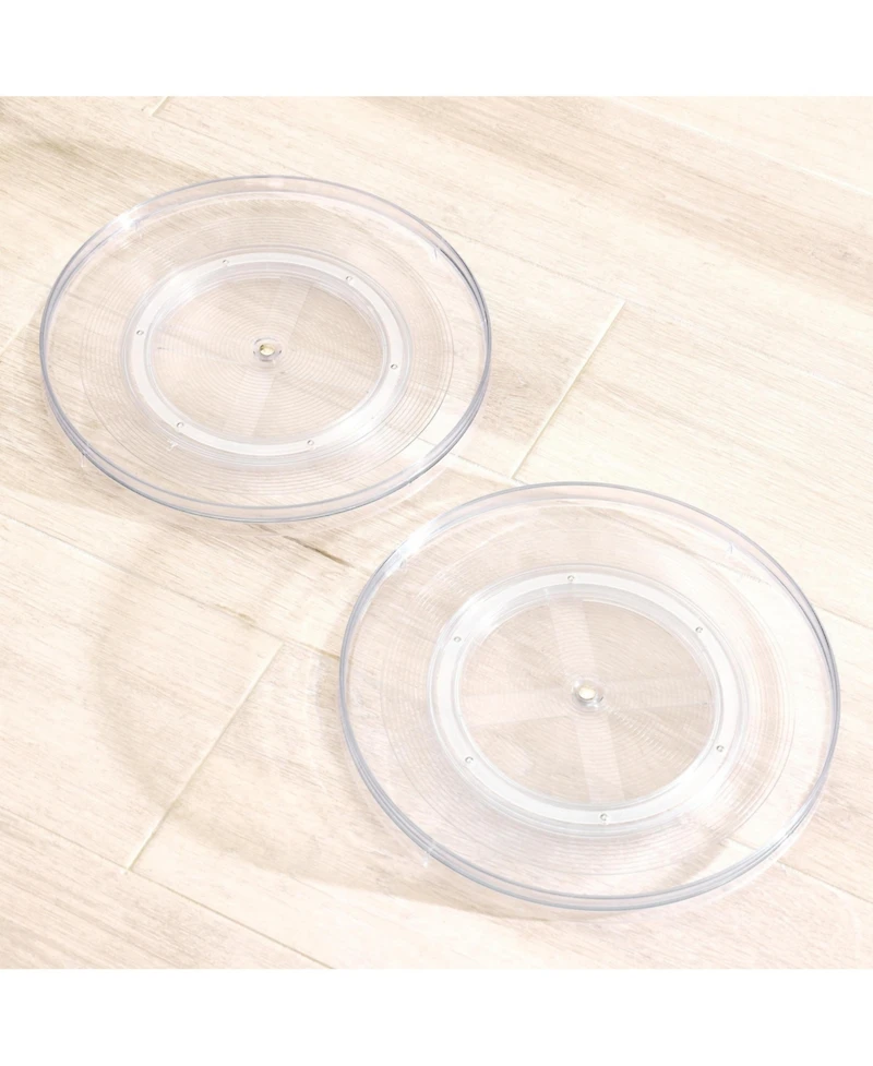 iDesign 14.5-Inch Round Lazy Susan Organizer - Set of 2 - Clear