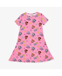 Bellabu Bear Toddler Girls Paw Patrol: Varsity Pink Short Sleeve Dress