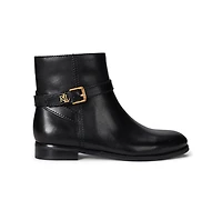 Lauren Ralph Women's Brooke Ii Stacked Leather Heel Booties