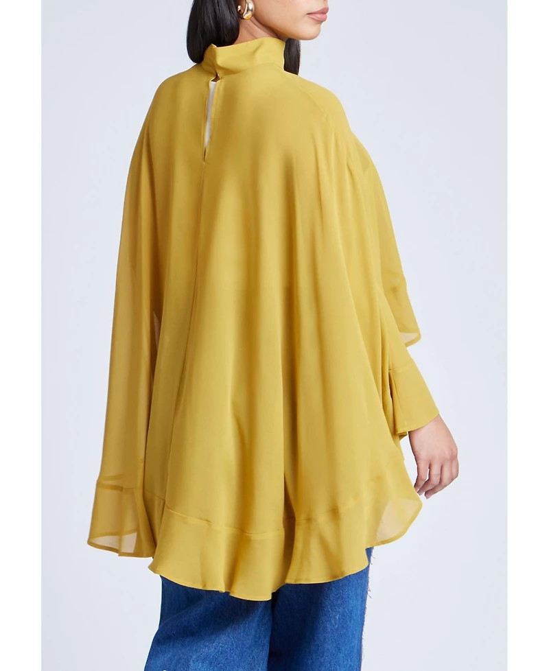 Eloquii Women's Plus Ruffle Detail Asym Cape