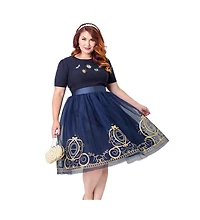 Unique Vintage Plus Brilliance Swing Skirt