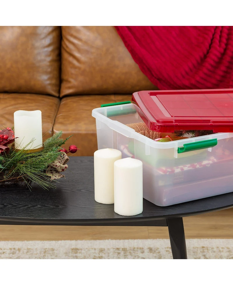 Iris Usa 30 Qt. Plastic Storage Bins with Sealed Lids, Holiday Gasket Box, Airtight Containers 2Pk