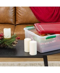 Iris Usa 30 Qt. Plastic Storage Bins with Sealed Lids, Holiday Gasket Box, Airtight Containers 2Pk