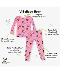 Bellabu Bear Unisex Kids' Paw Patrol: Varsity Pink Set of 2 Piece Pajamas