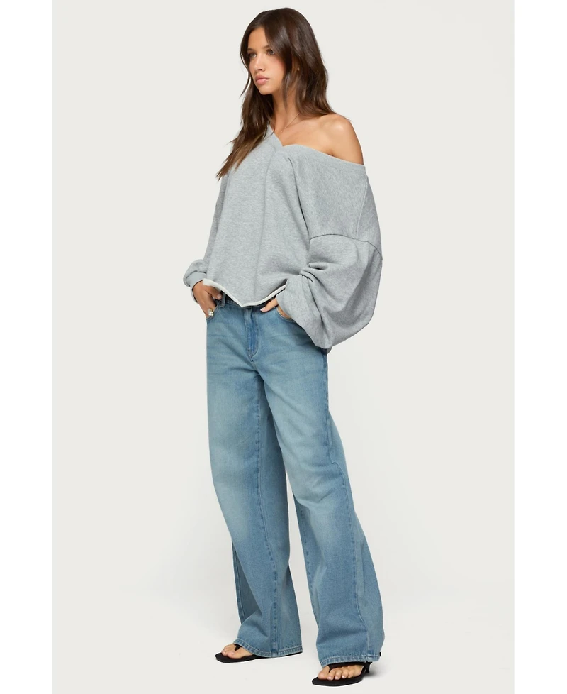 Edikted Women's Raelynn Washed Low Rise Jeans