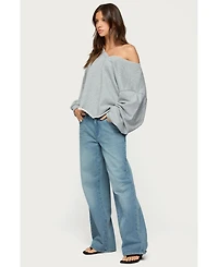 Edikted Women's Raelynn Washed Low Rise Jeans
