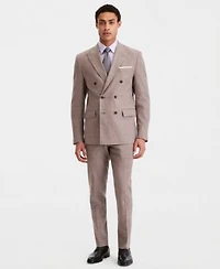 Calvin Klein Mens Slim Fit Double Breasted Linen Blend Suit Separates