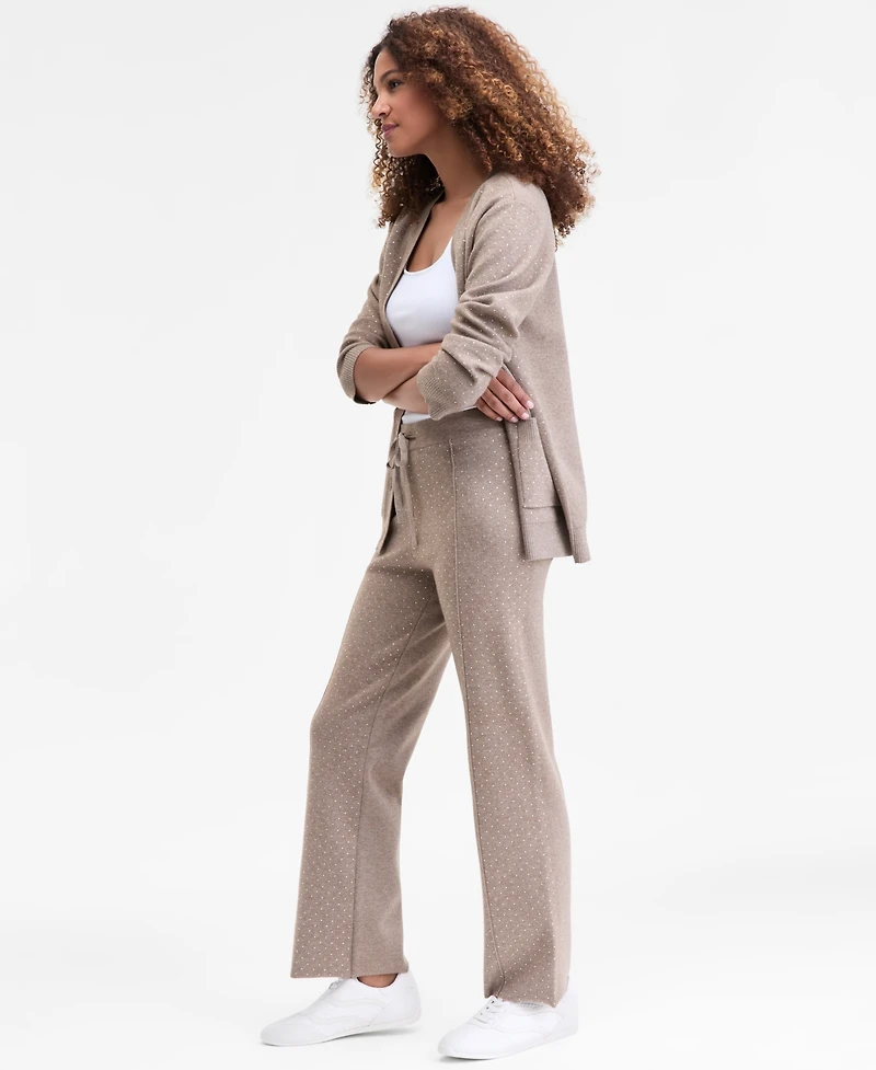 I.n.c. International Concepts Women's Rhinestone Drawstring-Waist Knit Pants, Macy's Exclusive