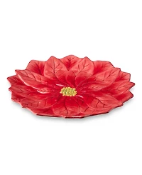Certified International Winter Blooms 3-d Poinsettia Platter